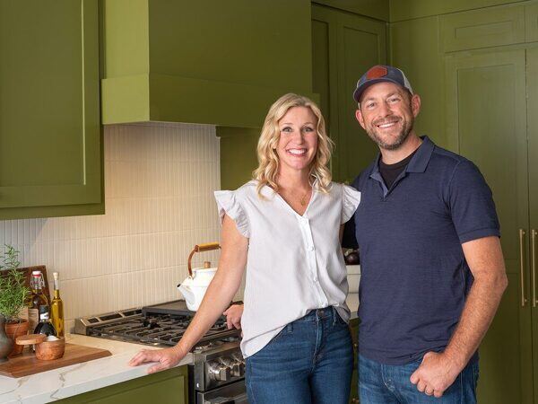 Dave and Jenny Marrs standing in a remodeled kitchen