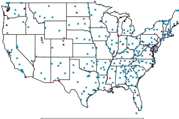 Locations of LEED and Non-LEED buildings